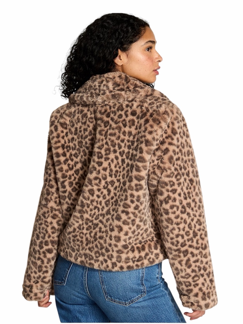 NWT! Faux Fur animal print Crop Jacket by Victoria secret size XS ! New - Picture 4 of 12